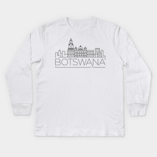 Botswana Minimal Skyline Kids Long Sleeve T-Shirt